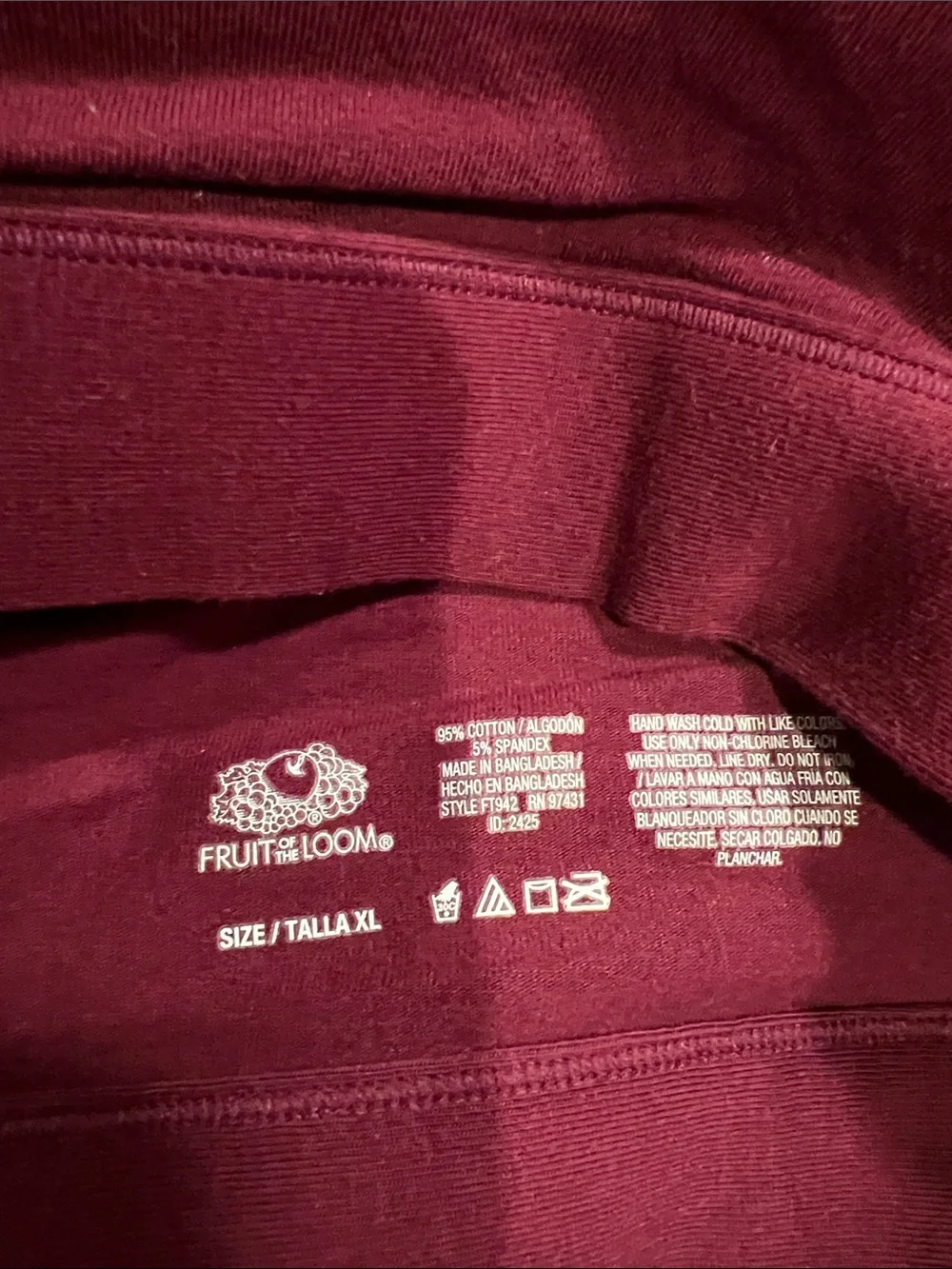 Fruit of the Loom washed but